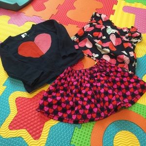 SOLD Gymboree 3pc set sweater, top, skirt preowned